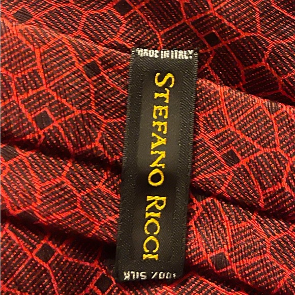 Stefano Ricci Red Patterned Silk Tie - Picture 4 of 4